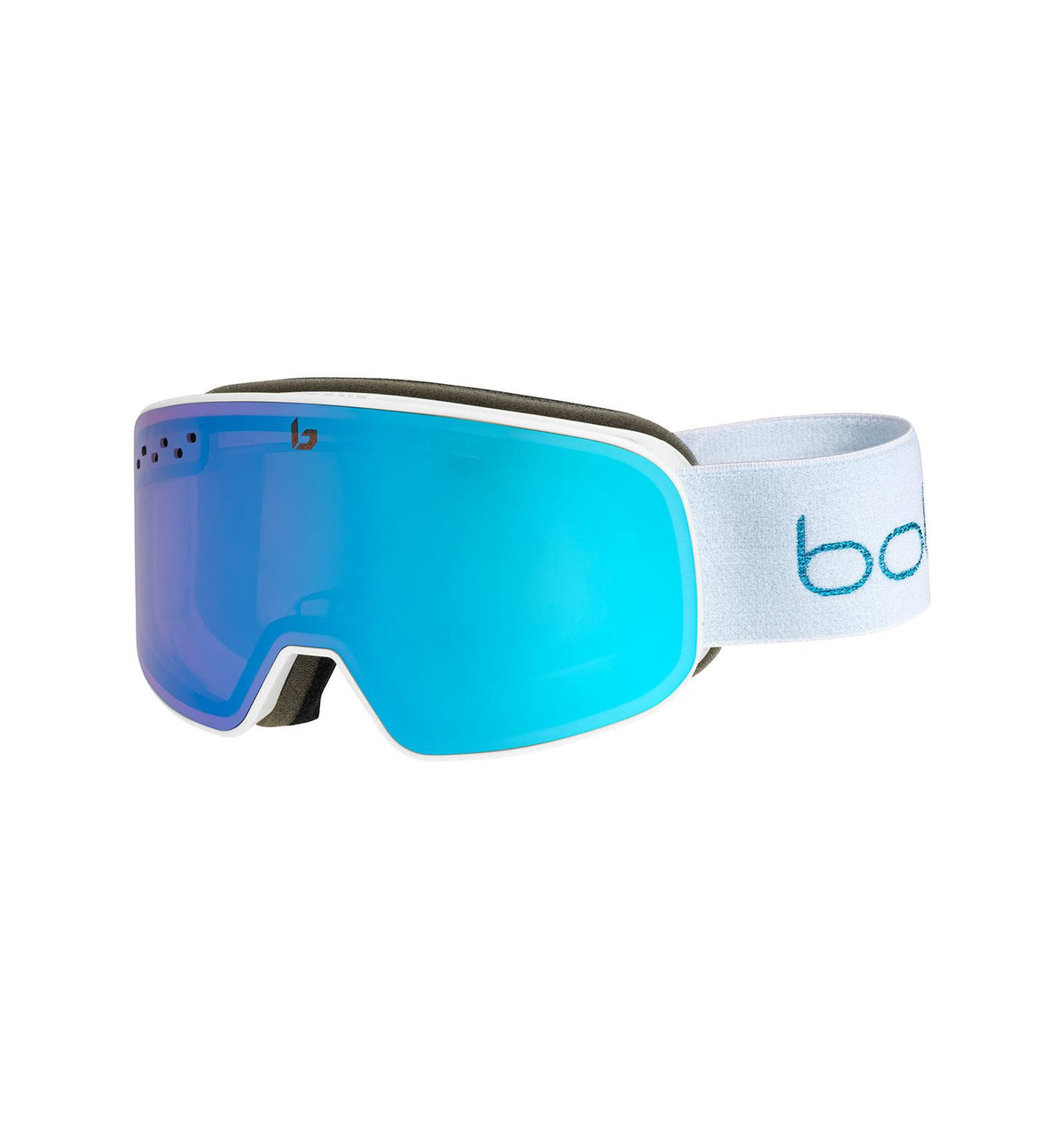 White Metallic Blue Matte Ski Goggles K1336