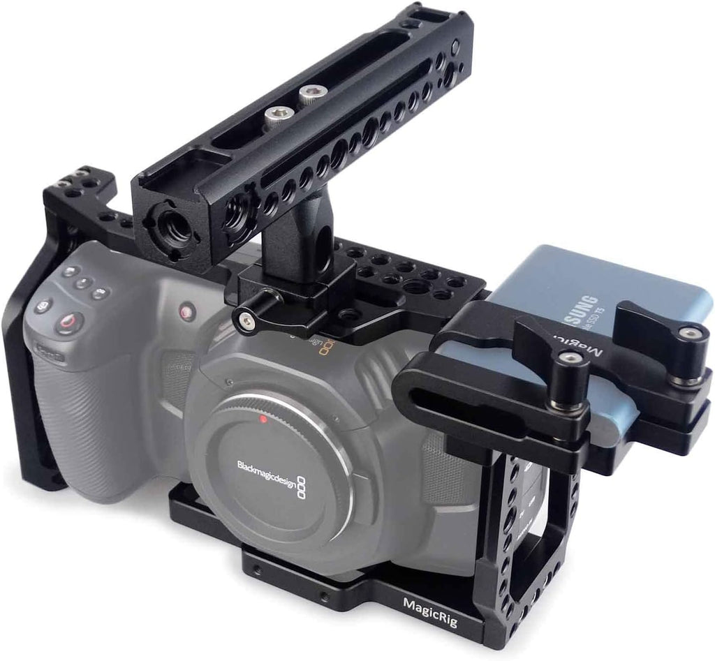 BMPCC 4K & 6K Cage with Rotating NATO Handle, T5 SSD Mount H8880