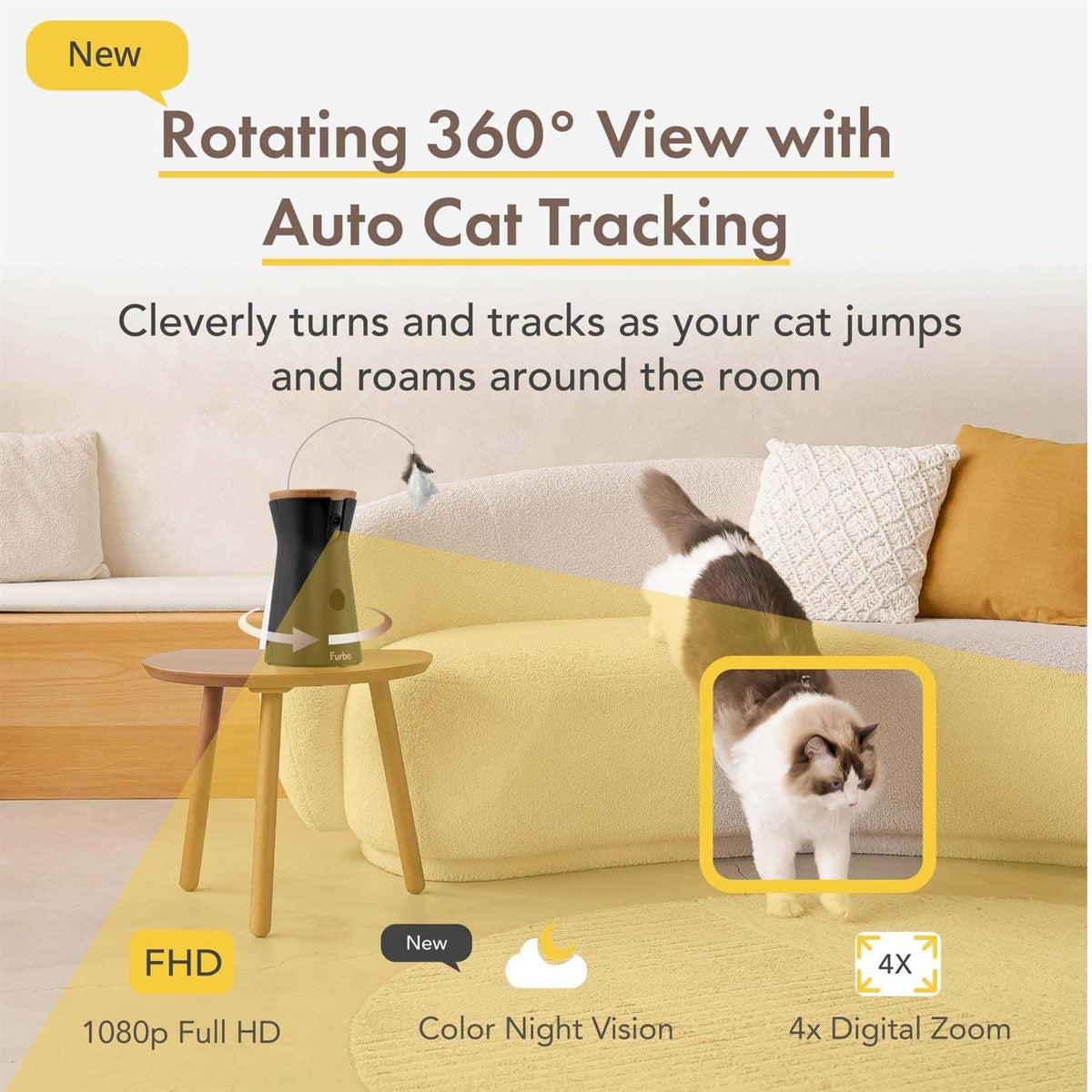 360 View Cat Camera Treat Dispenser D6502