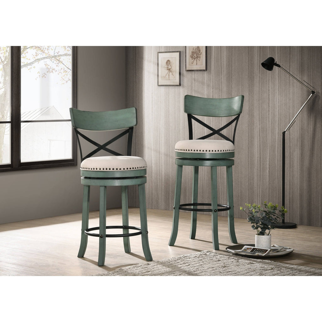 Light Grey Swivel Barstools Set of 2 N79631