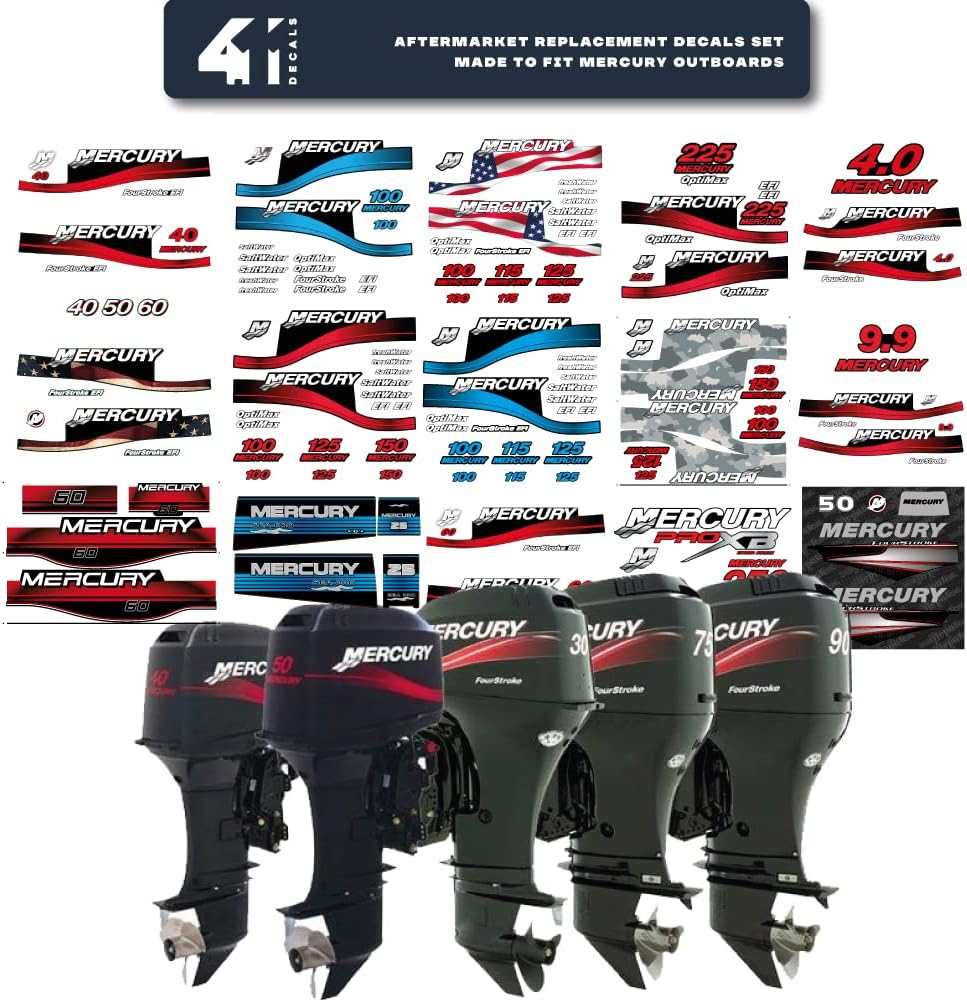Blue Outboard Decal Set G4381