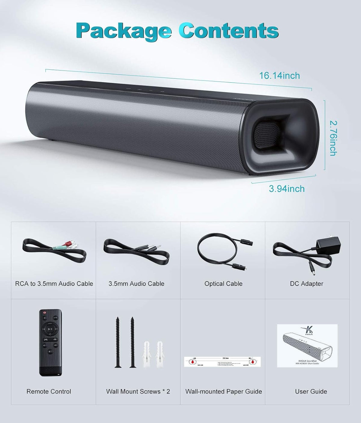 Mini Soundbar, 2.0 Channel, Bluetooth 5.0 W143339