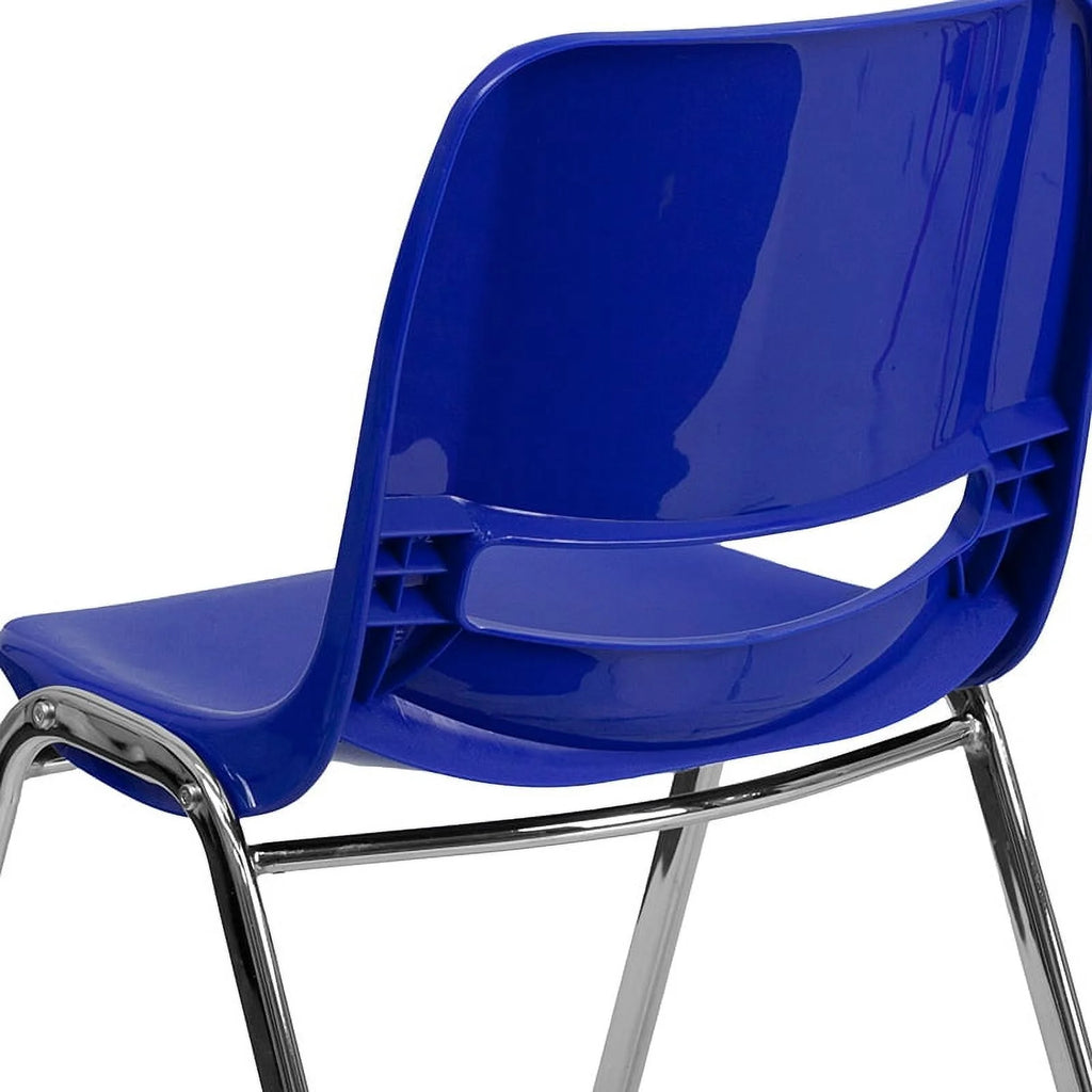 Navy Ergonomic Stack Chair with Chrome Frame C60679