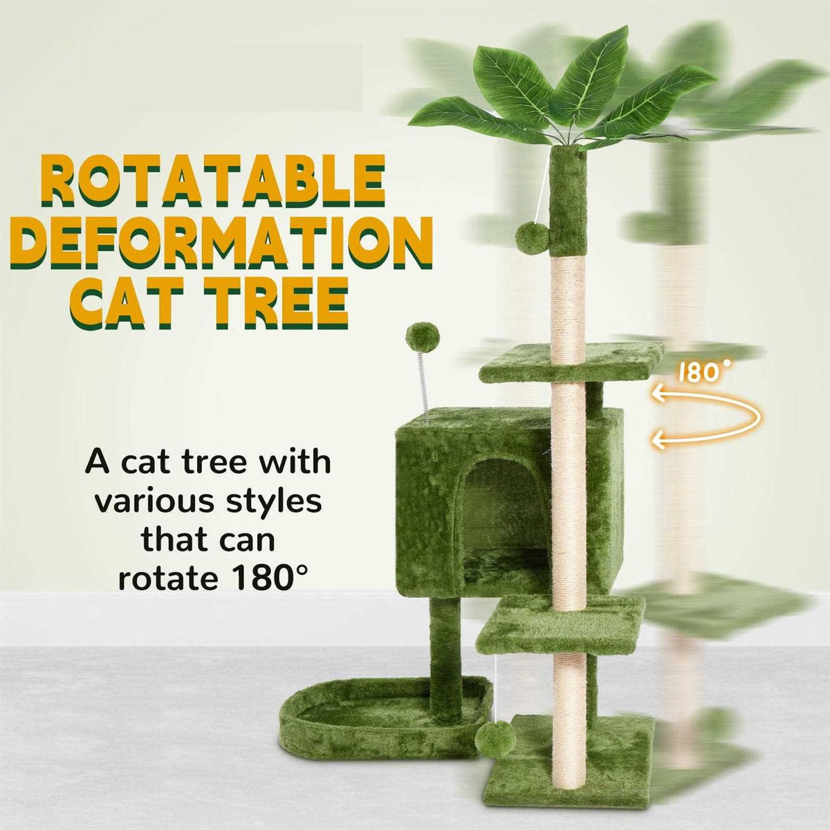 52in Cat Tree with Scratching Posts Plush Perch Q40602