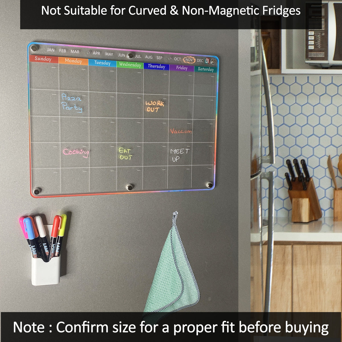 Acrylic Magnetic Fridge Calendar A772