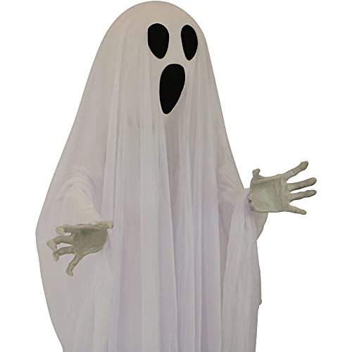 Life-Size 6-Ft Talking Ghost Halloween Animatronic with Lights and Sound M431356
