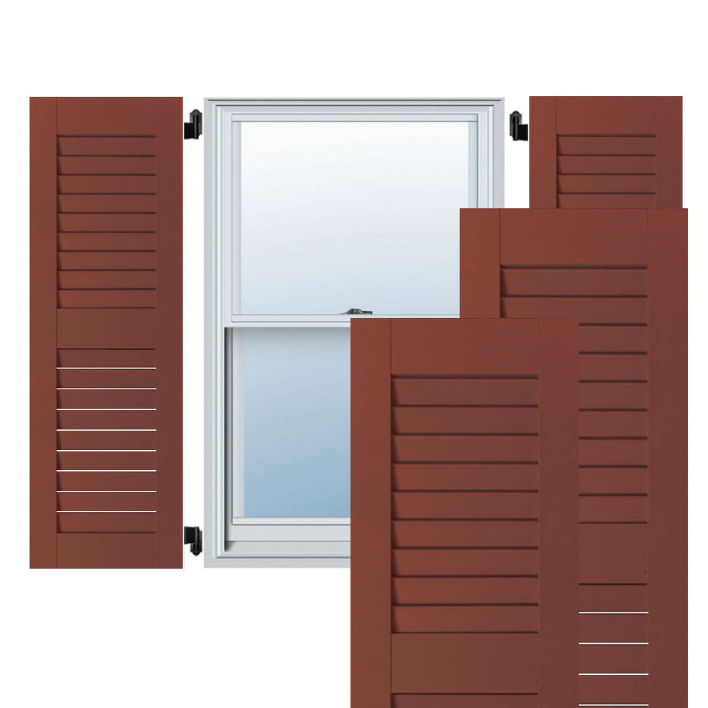 15 in. x 51 in. Exterior Real Wood Pine Louvered Shutters Pair Y864