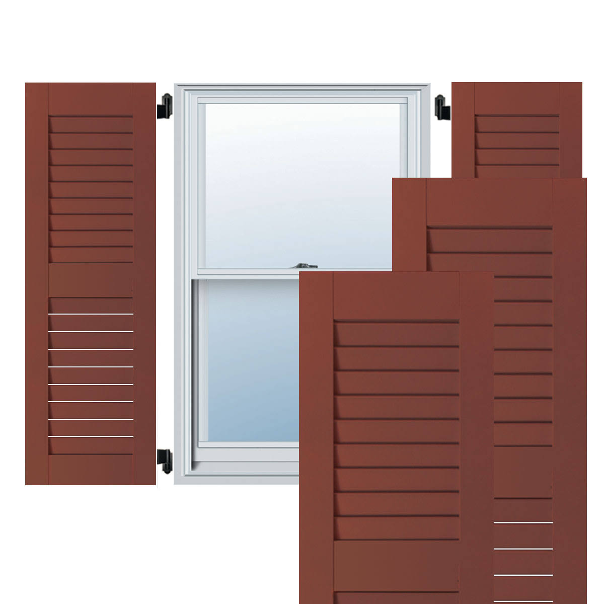 15 in. x 51 in. Exterior Real Wood Pine Louvered Shutters Pair Y864