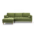 Green Tufted Velvet Left Sectional Sofa N69964
