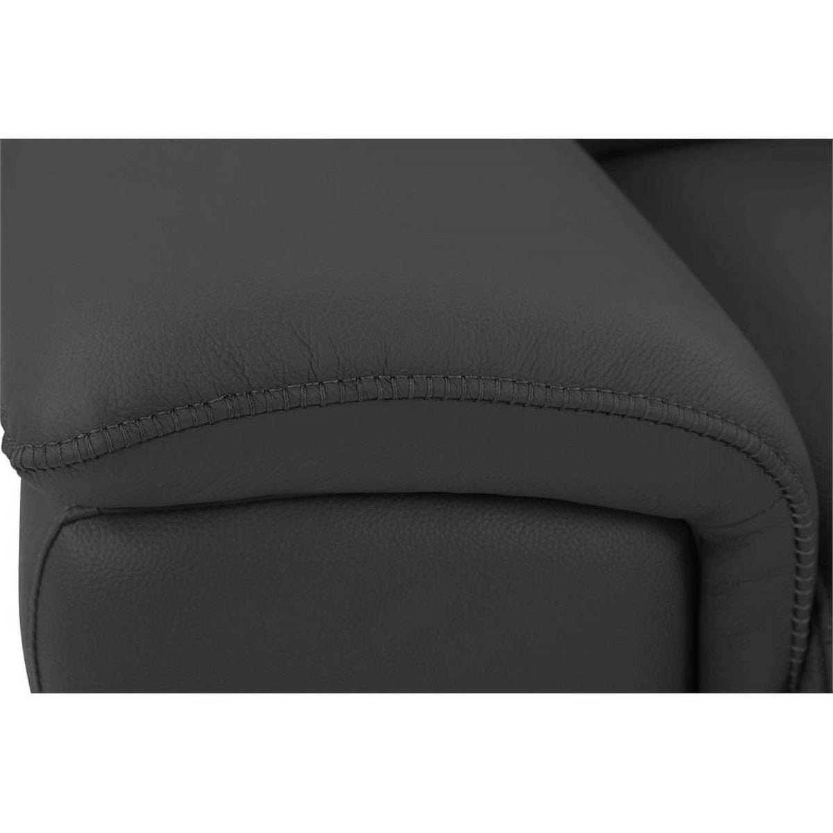 Genuine Italian Leather Power Reclining Chair in Dark Gray Q683577