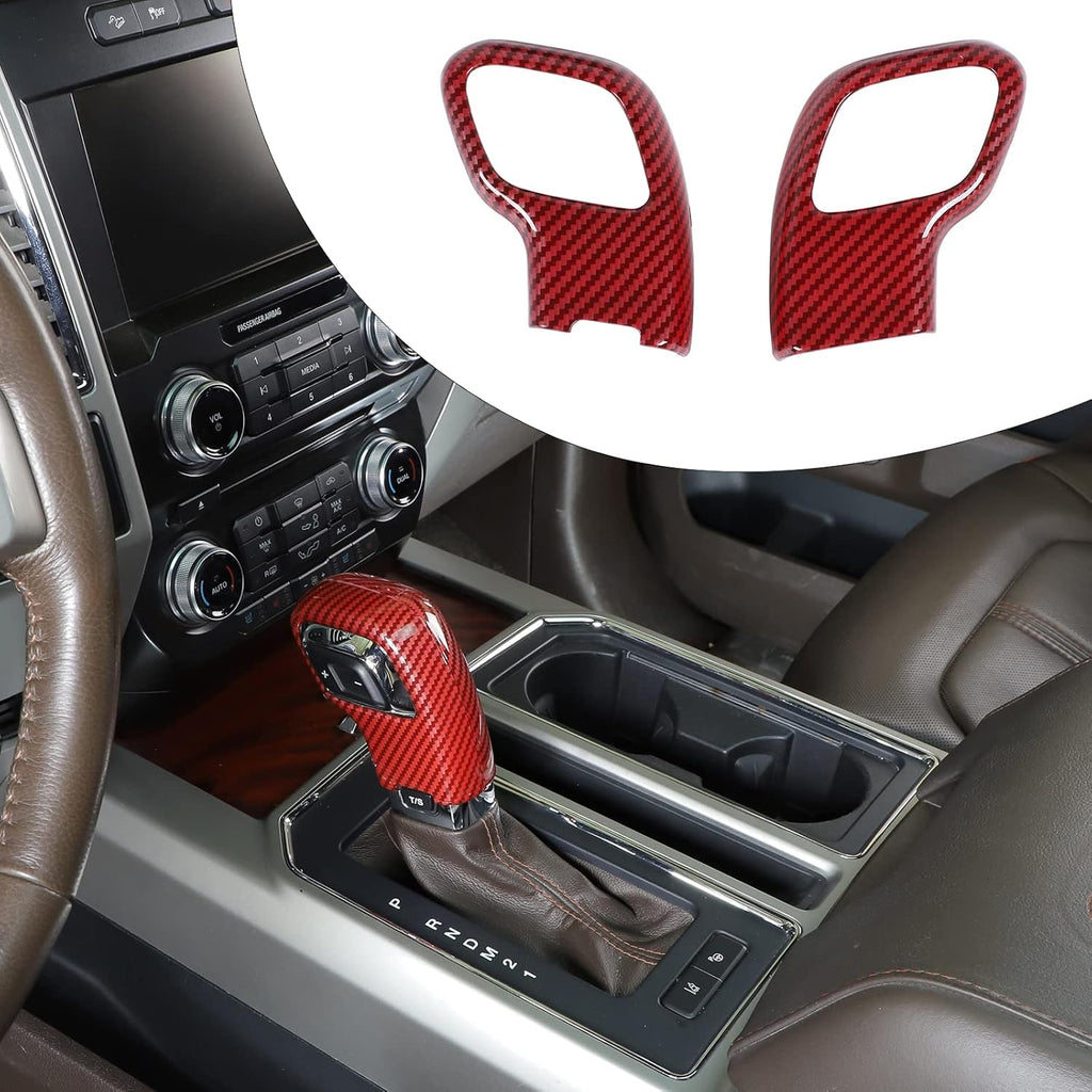 Red Carbon Fiber Gear Shift Knob Cover Trim G872603