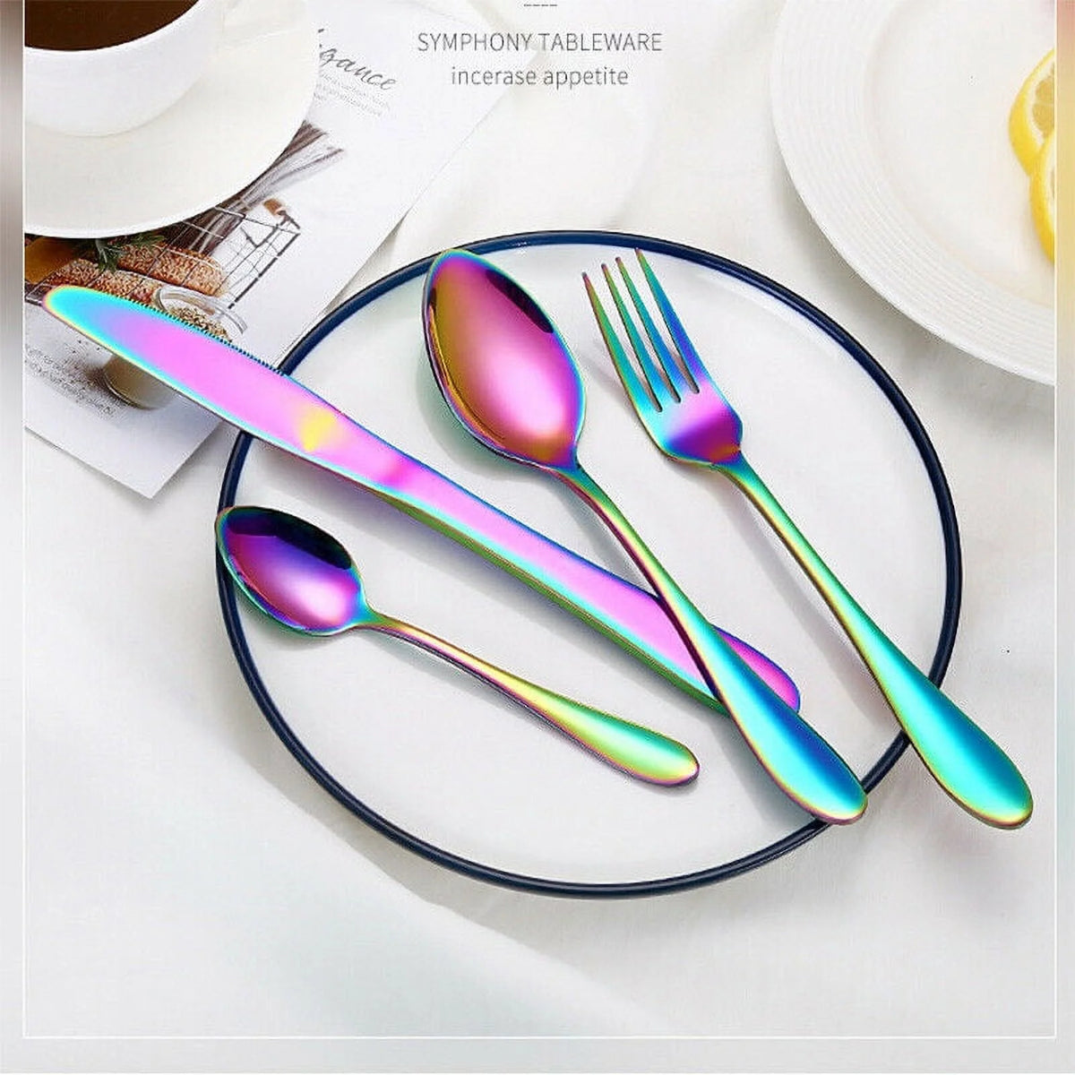18/0 Stainless Steel Rainbow 24-Piece Flatware Set M30059