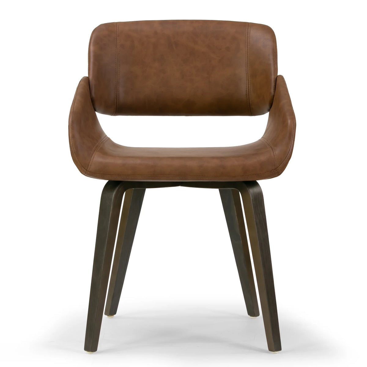 Brown Upholstered Dining Chair with Wood Legs X5050