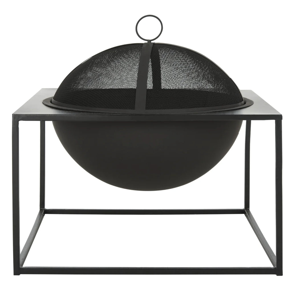 Outdoor Modern Square Fire Pit with Cover Q671956