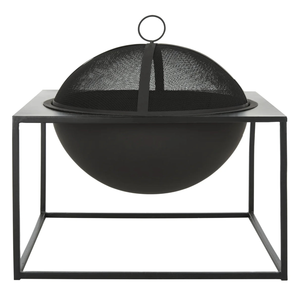 Outdoor Modern Square Fire Pit with Cover Q671956