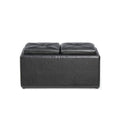 Black Ottoman with Flip Over Tray N181