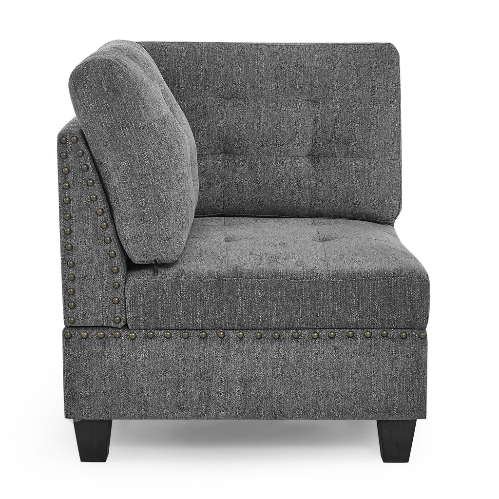 Grey Chenille Corner Sofa Q307