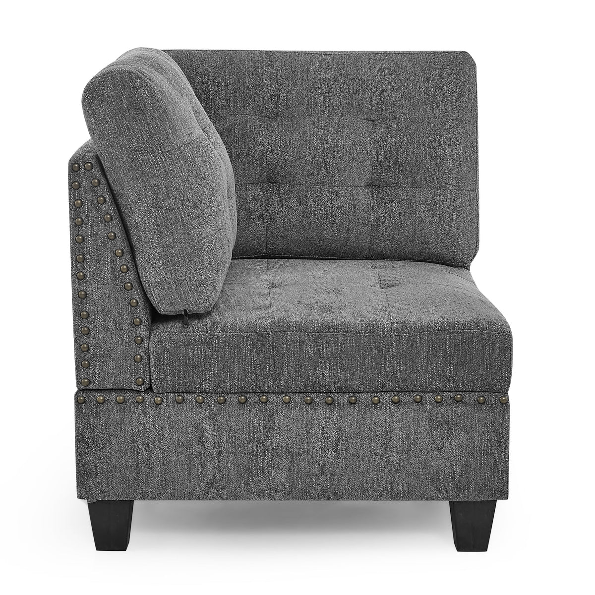 Grey Chenille Corner Sofa Q307