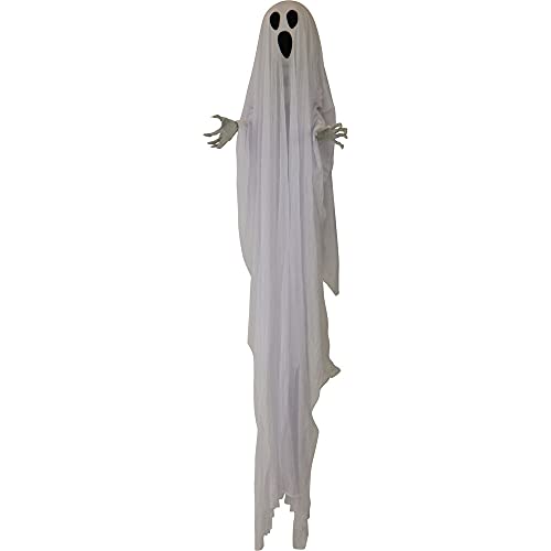 Life-Size 6-Ft Talking Ghost Halloween Animatronic with Lights and Sound M431356