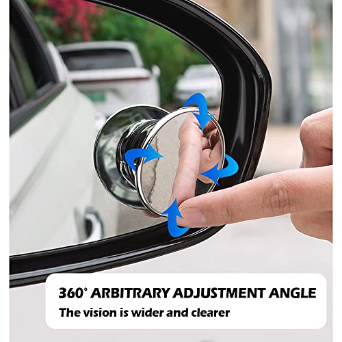2 Pack Car Blind Spot Mirror with 9D Glass, 360° Adjustable (Black) P629113