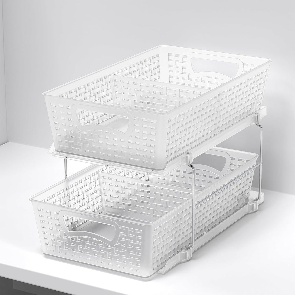 2 Tier Pull-Out Sliding Drawer Under-Sink Storage Organizer Tray F3594