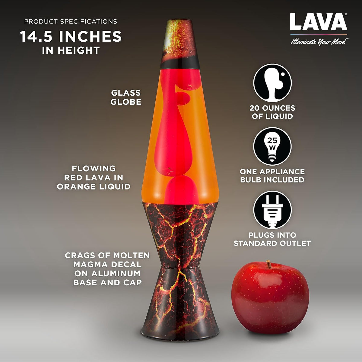 14.5" Red Wax and Orange Liquid Motion Light P589892