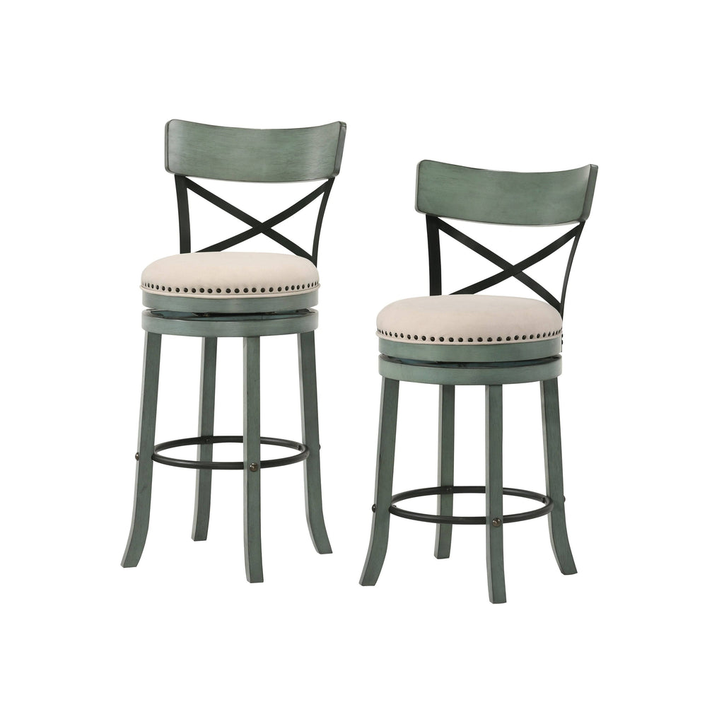Light Grey Swivel Barstools Set of 2 N79631