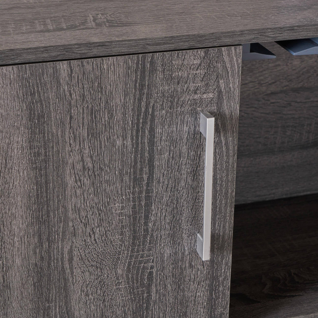 Sonoma Gray Oak and Black Finish Bar Cabinet C9924