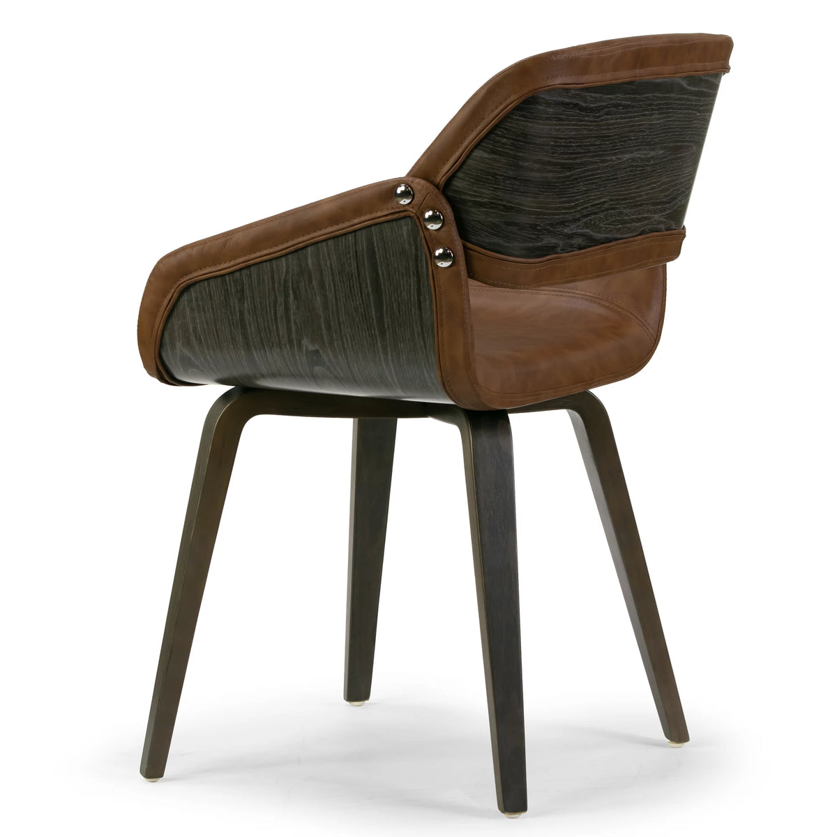 Brown Upholstered Dining Chair with Wood Legs X5050