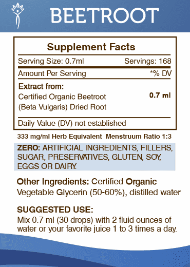 Organic Beetroot Dried Root Tincture 2x4 fl oz E83354