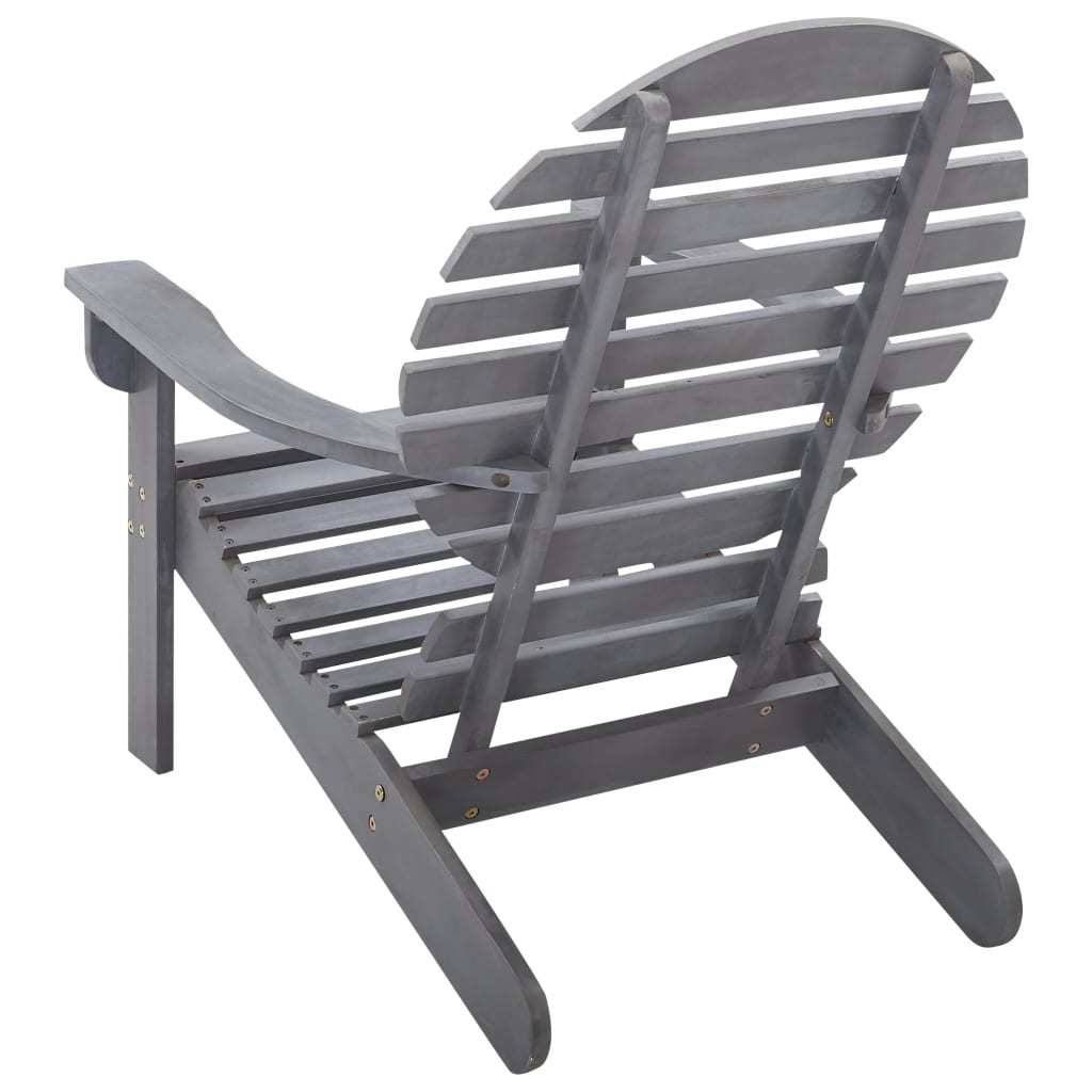 Gray Solid Acacia Wood Adirondack Chair X341