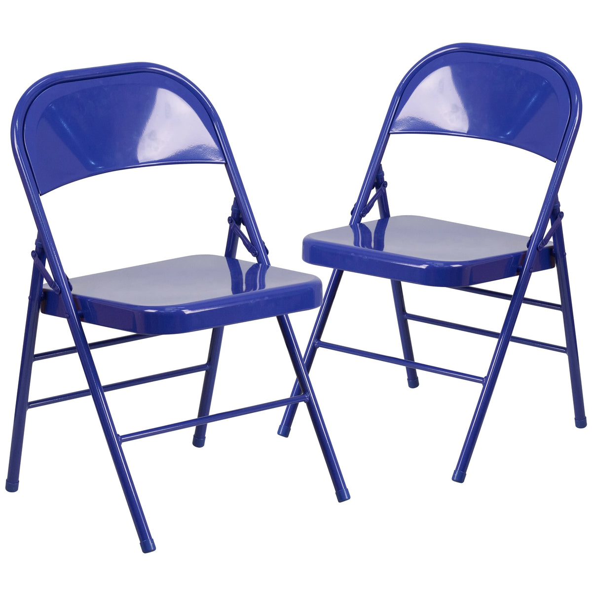 Cobalt Blue Metal Folding Chair V744375