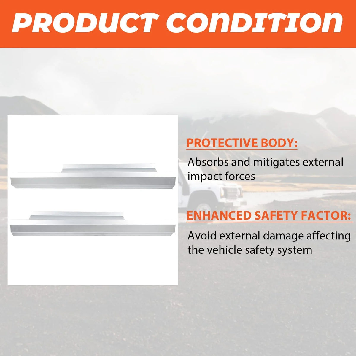 Slip-on Rocker Panels Replacement for 2007-2013 Chevy Silverado GMC Sierra 2 Door Standard Cab H7437
