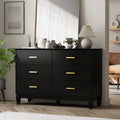 6 Drawer Double Dresser Black White G329260