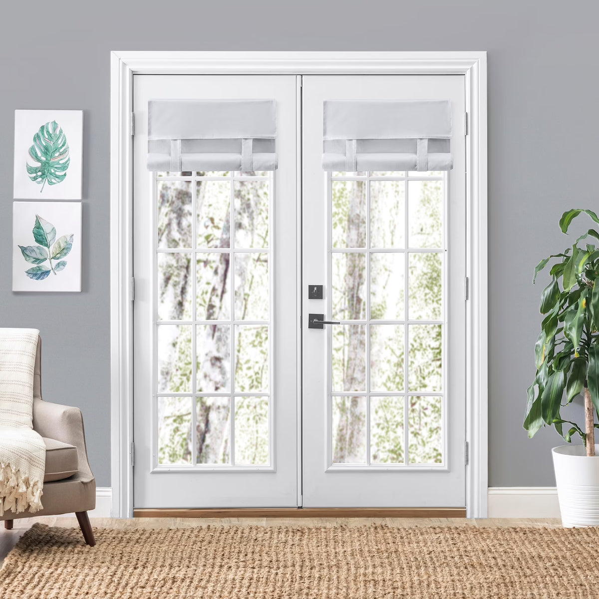 French Door Harmony Shade - 25"X70" Gray O756502