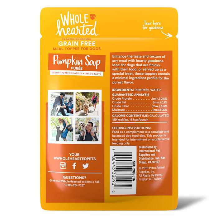 Pumpkin Soup Puree Dog Meal Topper N427