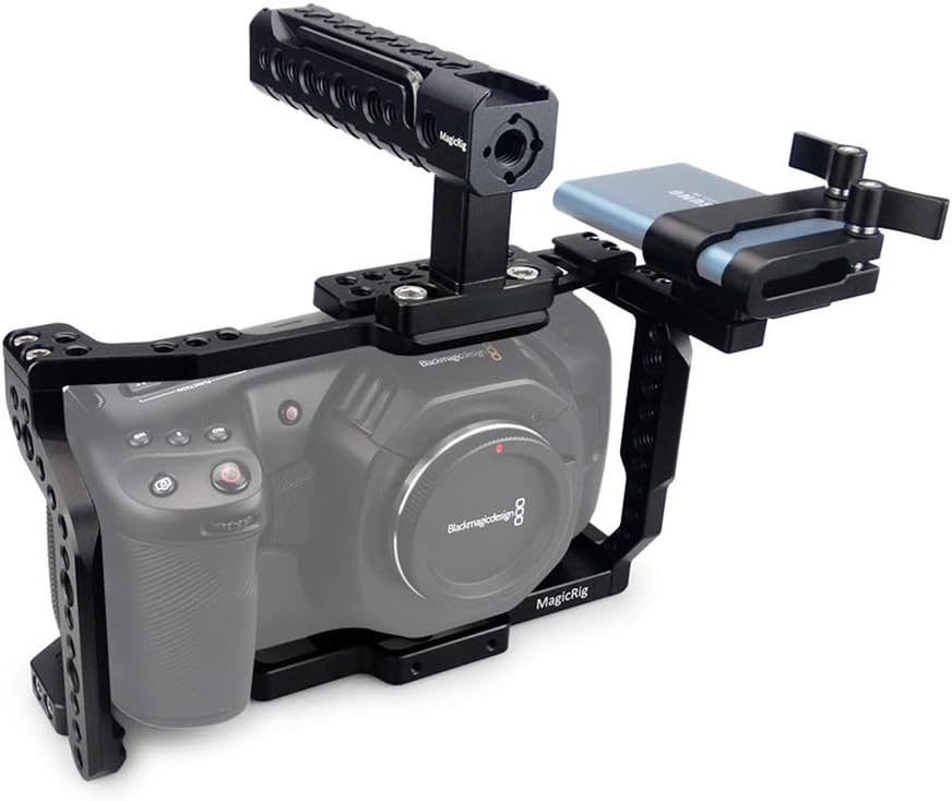 BMPCC 4K & 6K Cage with Rotating NATO Handle, T5 SSD Mount H8880