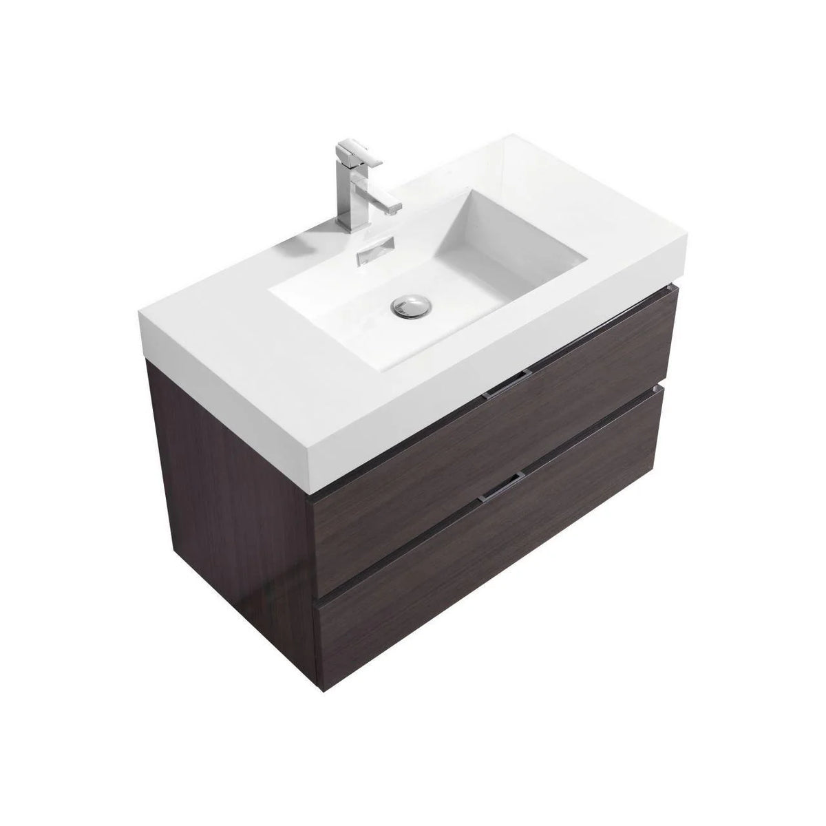 36 in. Wall Mount Gray Oak Bathroom Vanity D138008