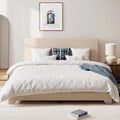 Queen Upholstered Platform Bed Frame with Adjustable Headboard K11826
