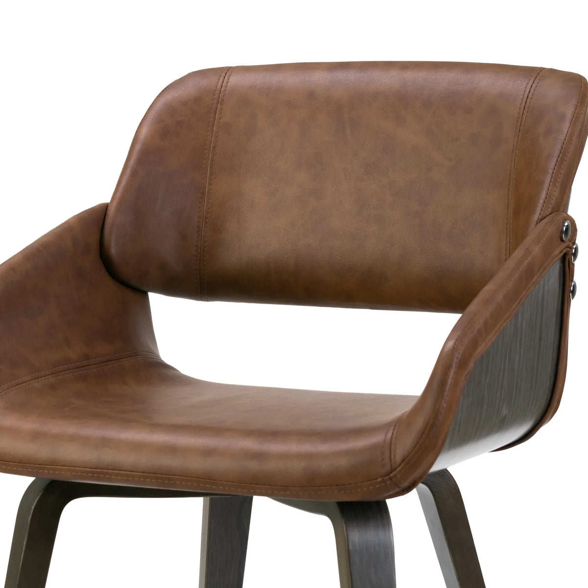 Brown Upholstered Dining Chair with Wood Legs X5050