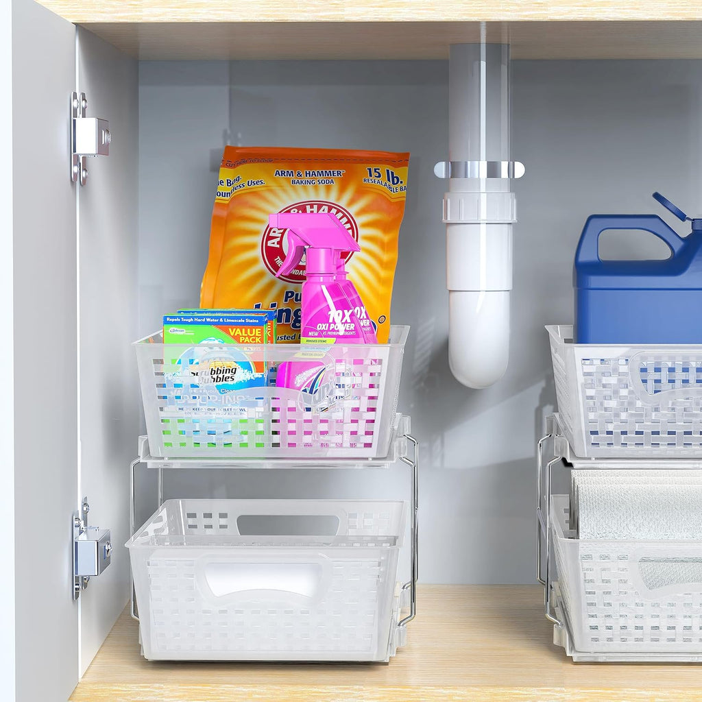 2 Tier Pull-Out Sliding Drawer Under-Sink Storage Organizer Tray F3594