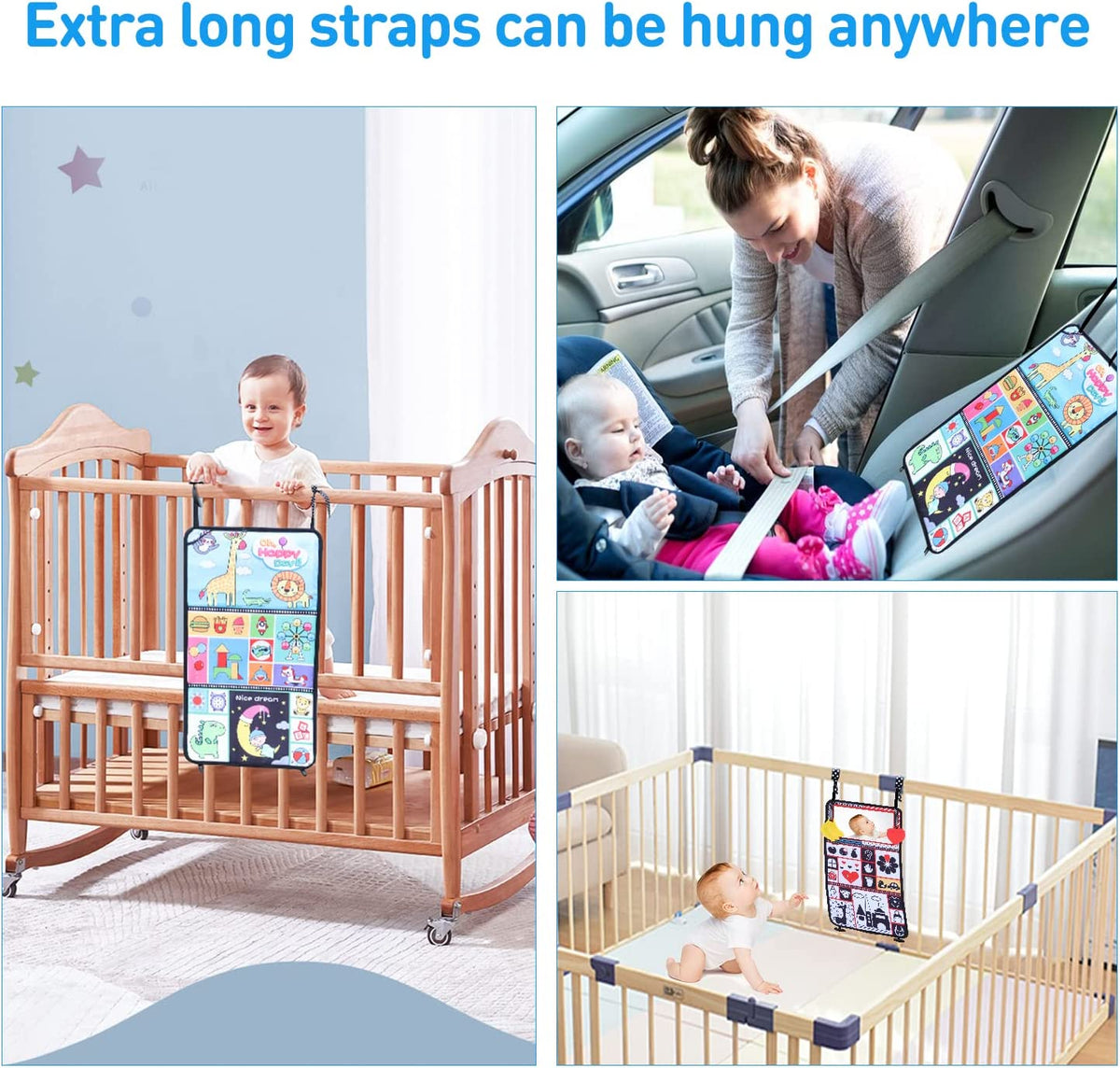 High Contrast Activity Tummy Time Mirror Toy with Cloth Book F369596