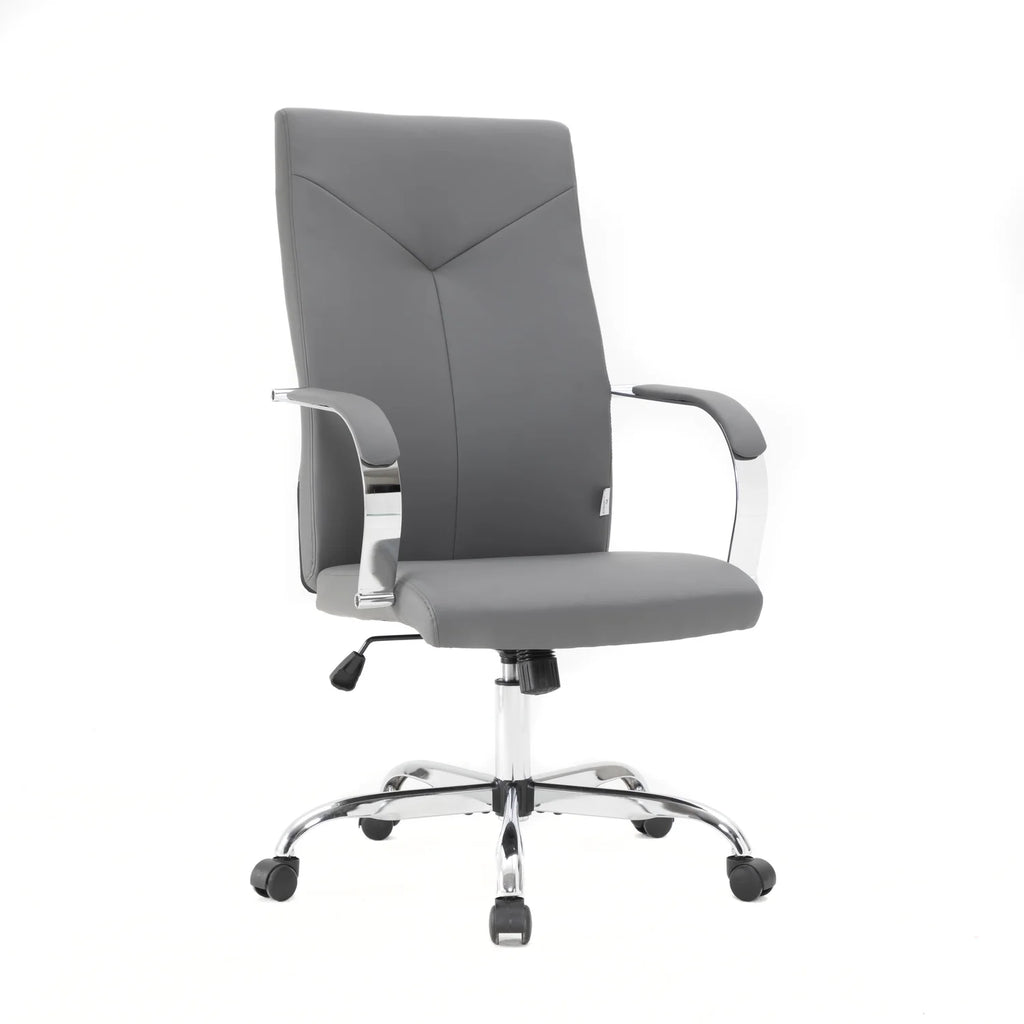 Adjustable Height Leather Office Chair with Tilt & 360 Degree Swivel H136