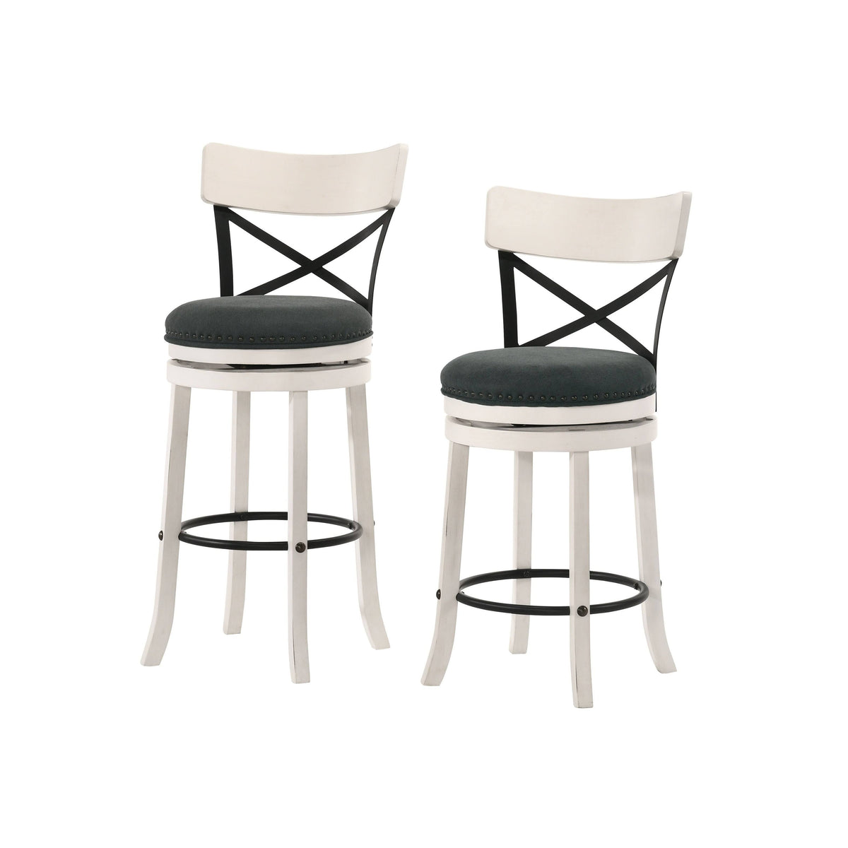 Light Grey Swivel Barstools Set of 2 N79631