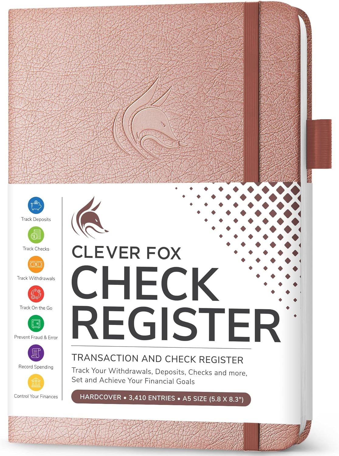 A5 Hardcover Check Register Book T8942