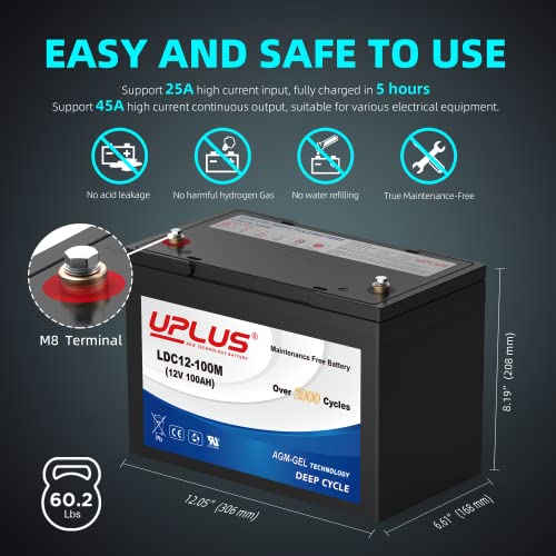 12V 100Ah Deep Cycle AGM Gel Battery F6198