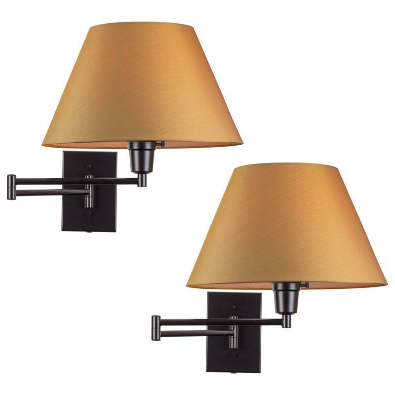 13x22 Swing Arm Wall Lamp, Black Finish, 2-Pack P7573