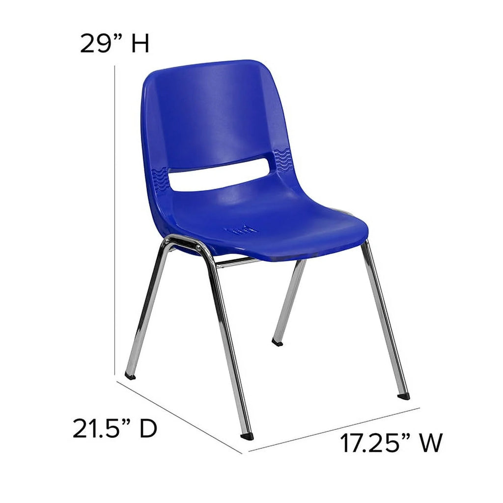 Navy Ergonomic Stack Chair with Chrome Frame C60679
