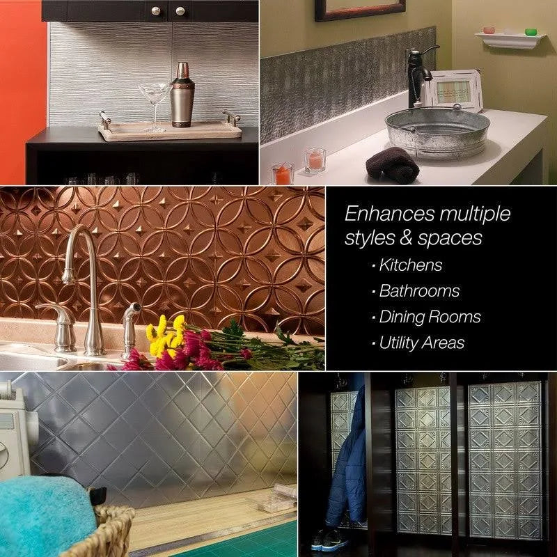 18in x 24in Galvanized Steel Backsplash Panel (5 Pack) M5241