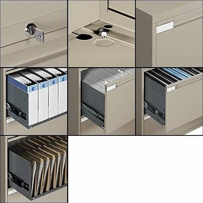 5 Drawer Lateral Metal File Cabinet Light Grey Y1072
